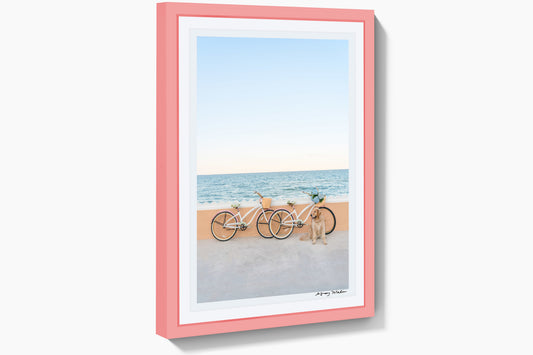 Product image for Sea Wall Sunset, Palm Beach, Pink Frame