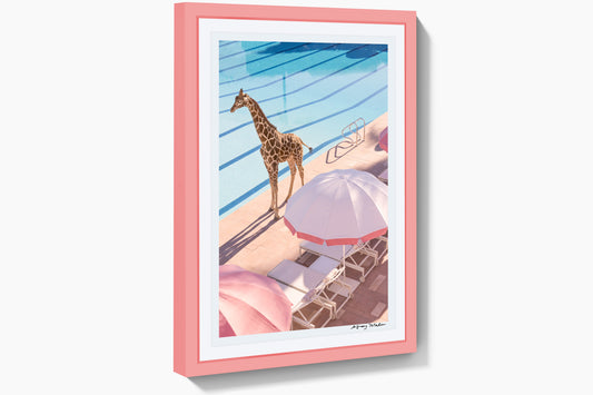 Product image for Spotted Poolside, Coral Casino, Pink Frame