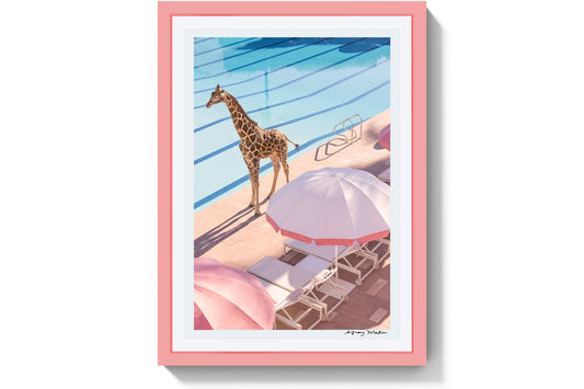 Product image for Spotted Poolside, Coral Casino, Pink Frame