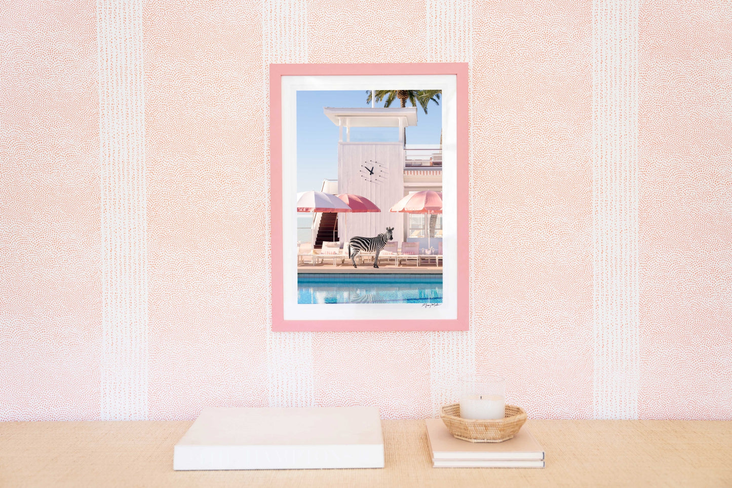 Sun and Stripes, Coral Casino, Pink Frame