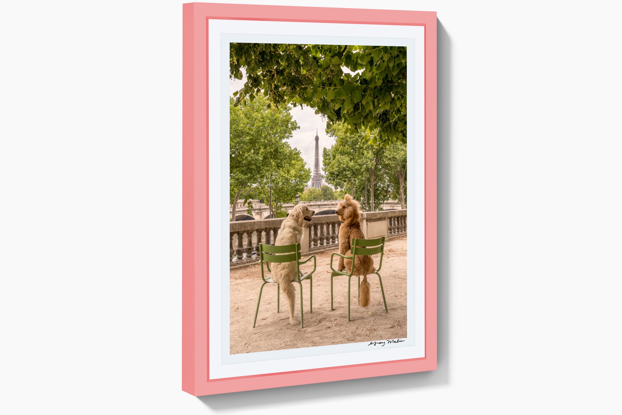 The Couple, Jardin de Tuileries, Paris, Pink Frame