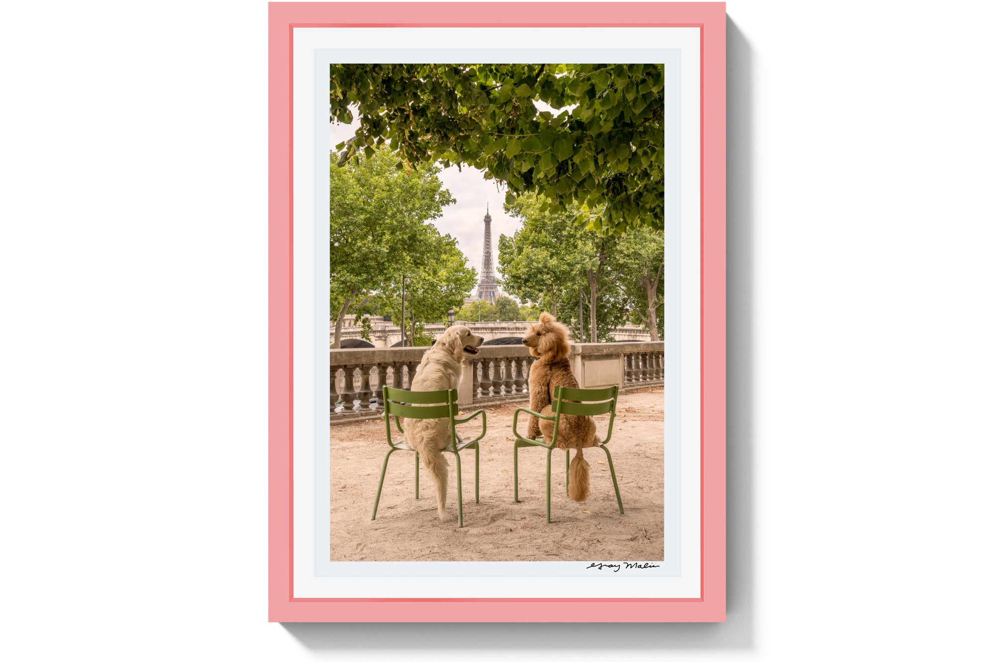 The Couple, Jardin de Tuileries, Paris, Pink Frame