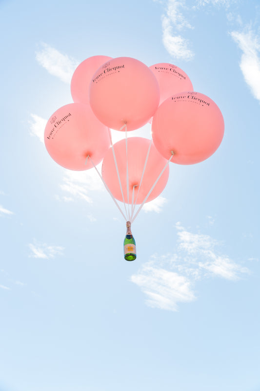 Product image for Veuve Clicquot Pink Balloons, Small White Frame, Final Sale