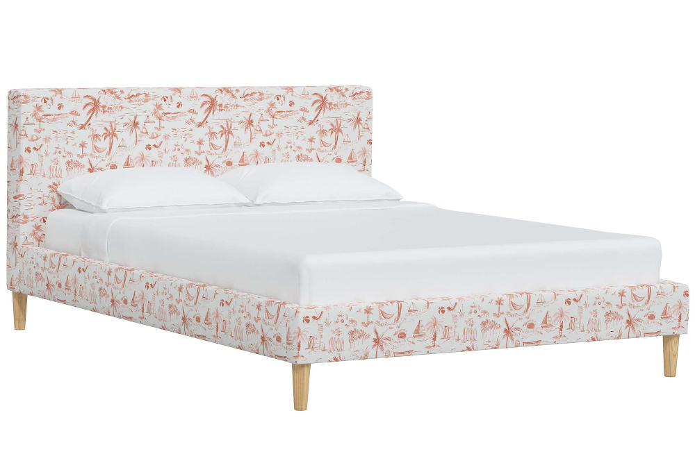 The Platform Bed, Beach Toile Coral