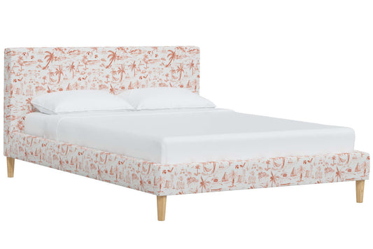 Product image for The Platform Bed, Beach Toile Coral