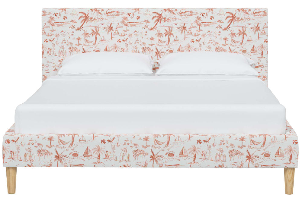 The Platform Bed, Beach Toile Coral