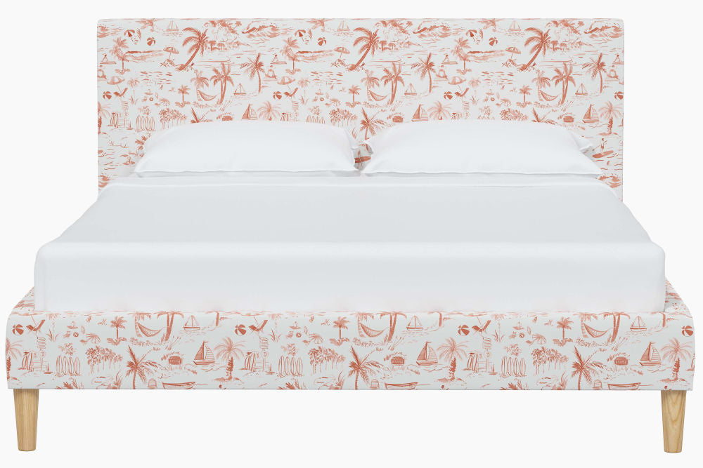 The Platform Bed, Beach Toile Coral