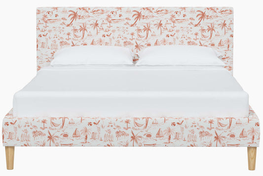 Product image for The Platform Bed, Beach Toile Coral