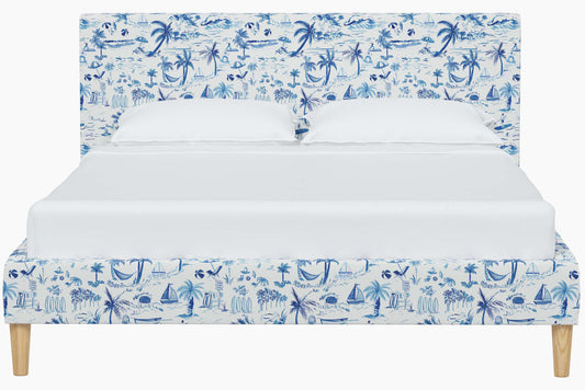 Product image for The Platform Bed, Beach Toile Navy