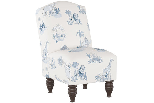 Product image for The Camel Back Chair, Toile Blue