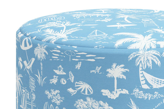 The Ottoman, Beach Toile Blue