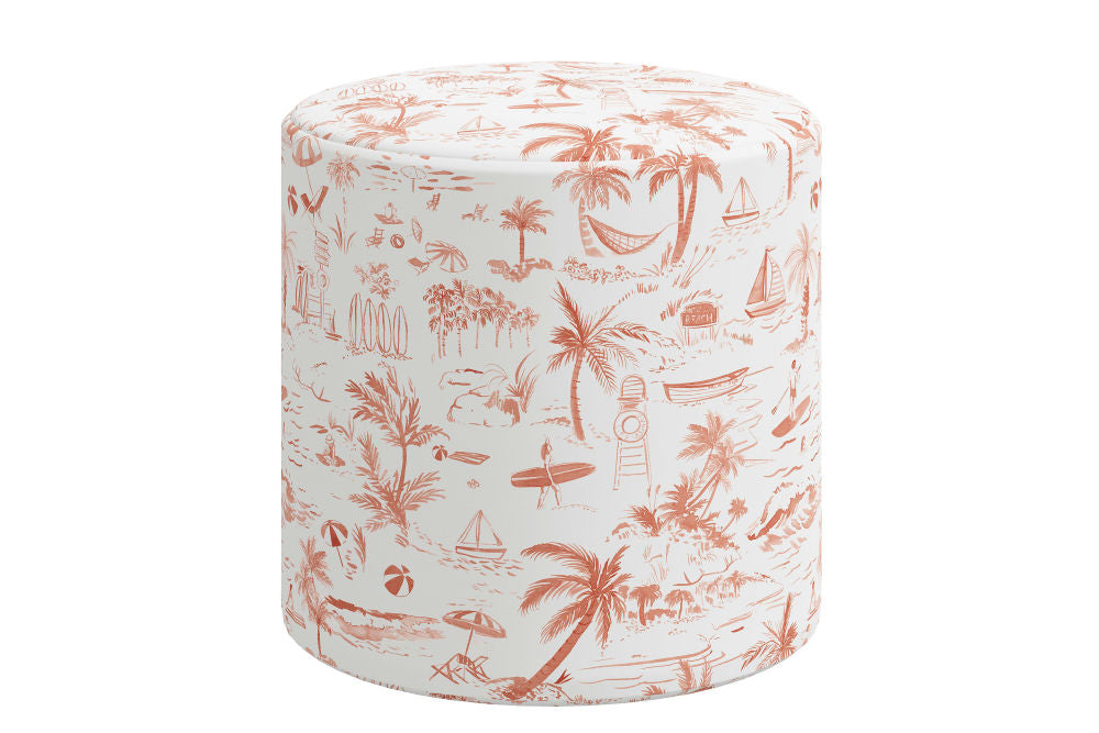 The Ottoman, Beach Toile Coral