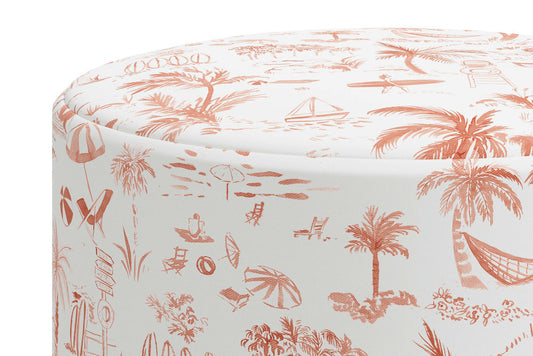 The Ottoman, Beach Toile Coral