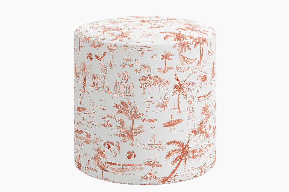 The Ottoman, Beach Toile Coral