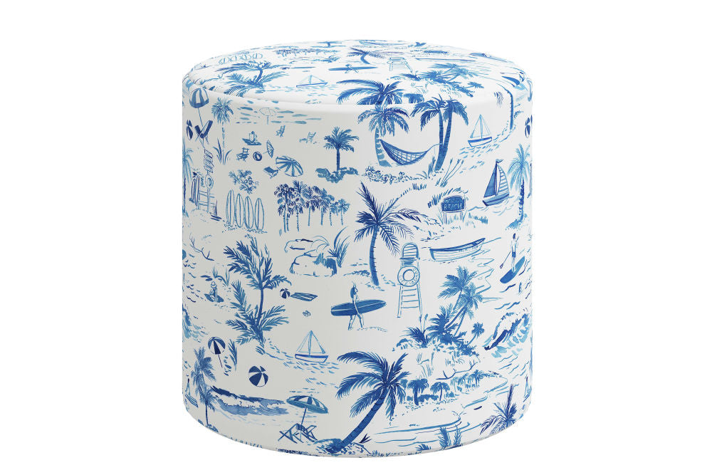 The Ottoman, Beach Toile Navy