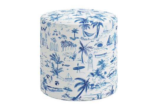 The Ottoman, Beach Toile Navy