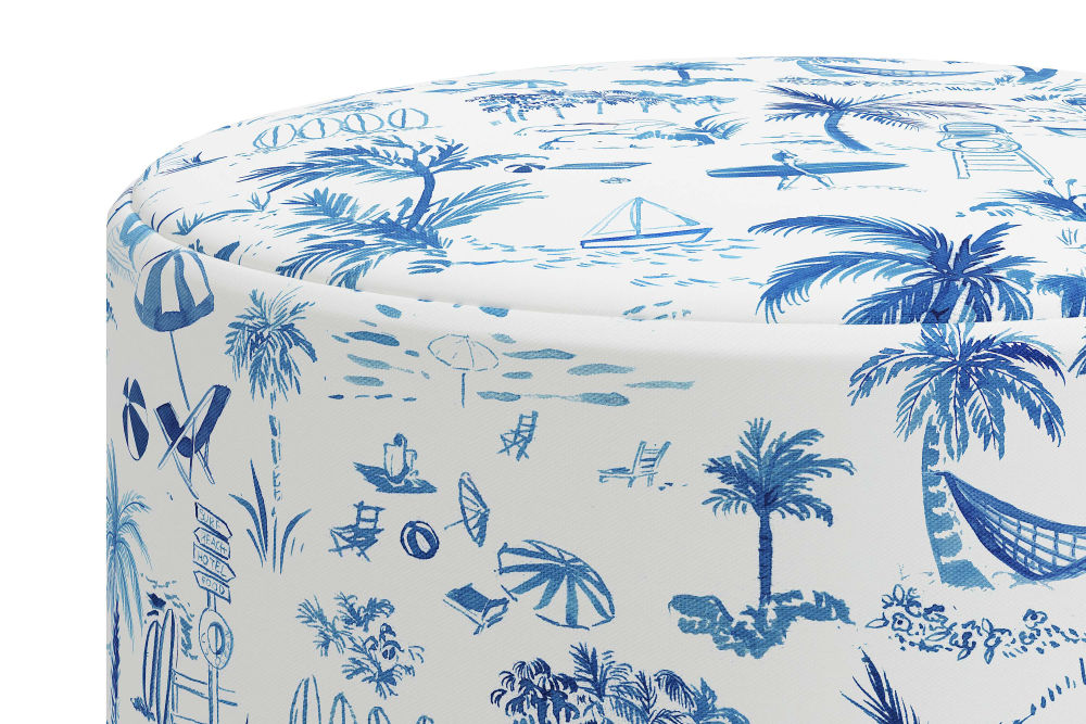 The Ottoman, Beach Toile Navy