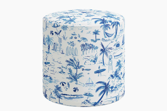 The Ottoman, Beach Toile Navy