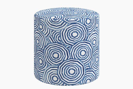 Product image for The Ottoman, Umbrella Swirl Navy