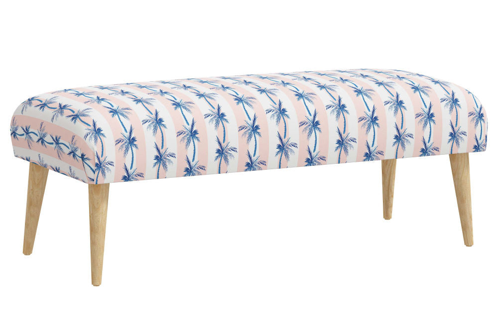 The Bench, Cabana Stripe Palms Coral