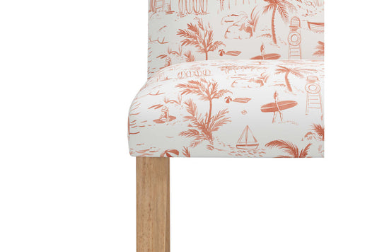 The Dining Chair, Beach Toile Coral