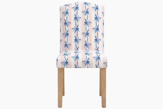 The Dining Chair, Cabana Stripe Palms Coral