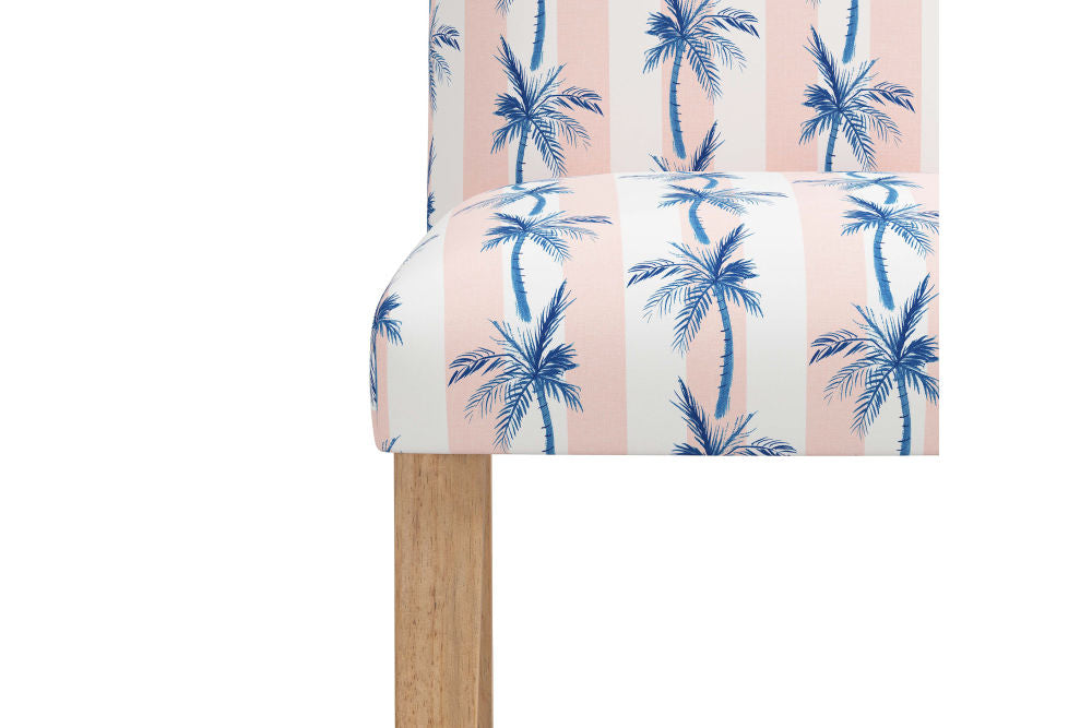 The Dining Chair, Cabana Stripe Palms Coral