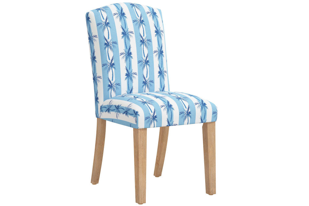 The Dining Chair, Cabana Stripe Palms Blue