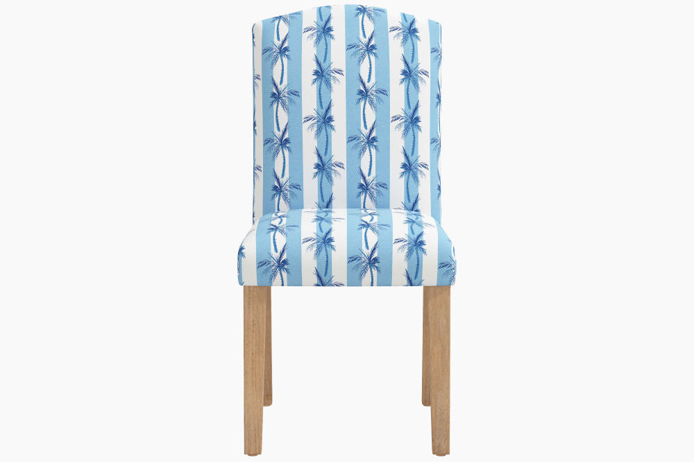 The Dining Chair, Cabana Stripe Palms Blue