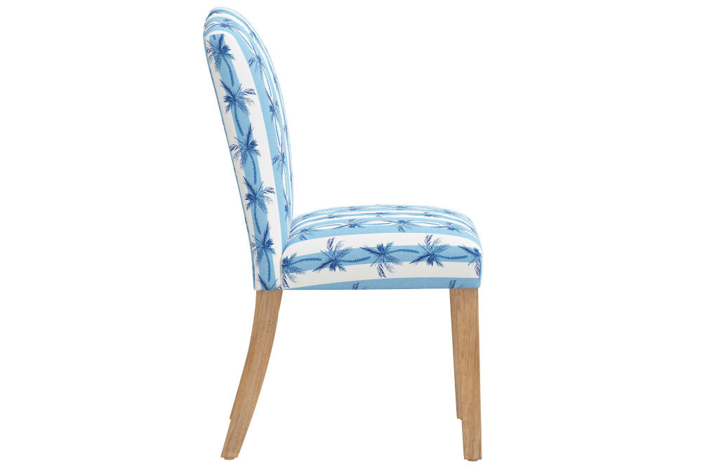 The Dining Chair, Cabana Stripe Palms Blue