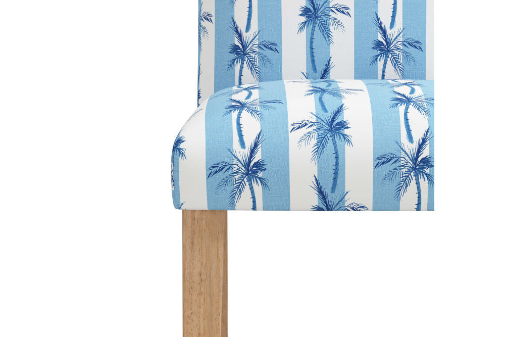 The Dining Chair, Cabana Stripe Palms Blue