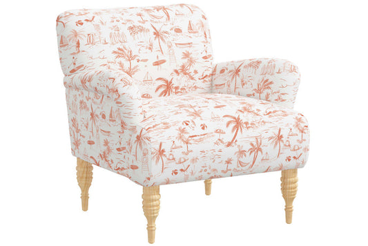 Product image for The Armchair, Beach Toile Coral