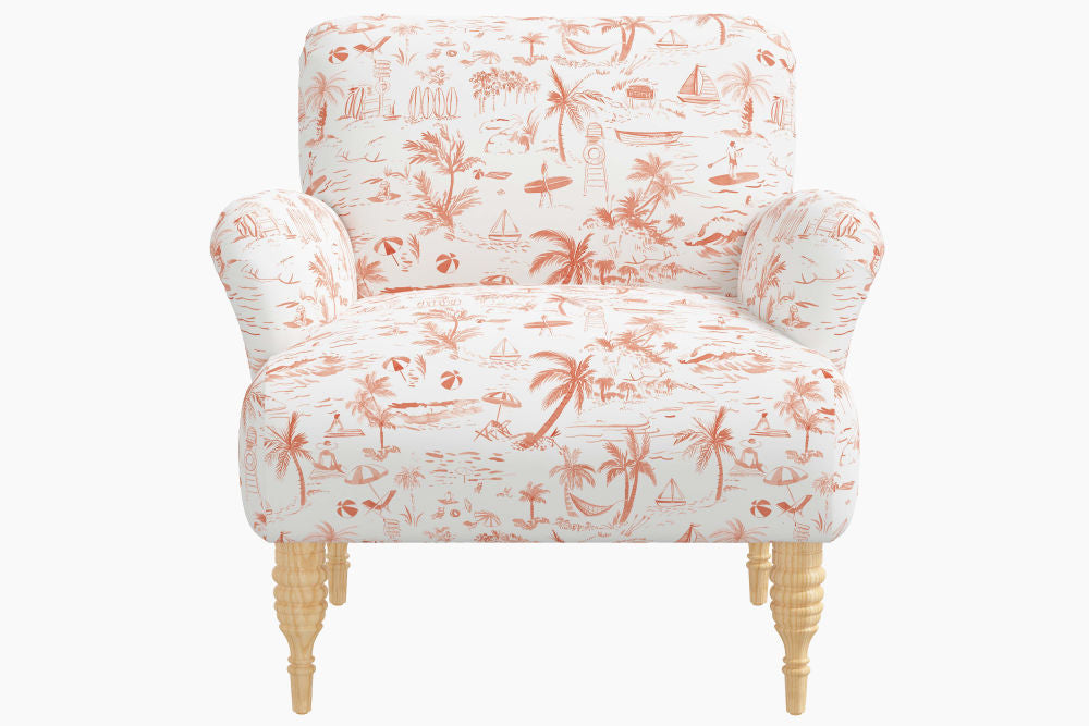 The Armchair, Beach Toile Coral