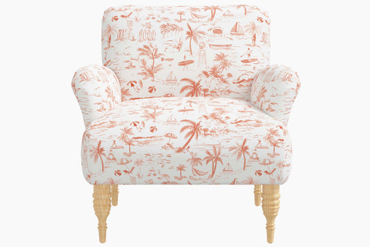 Product image for The Armchair, Beach Toile Coral