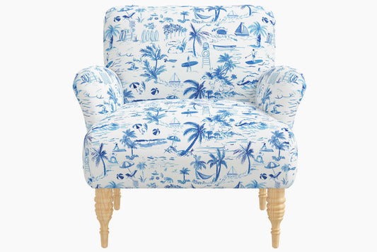 Product image for The Armchair, Beach Toile Navy