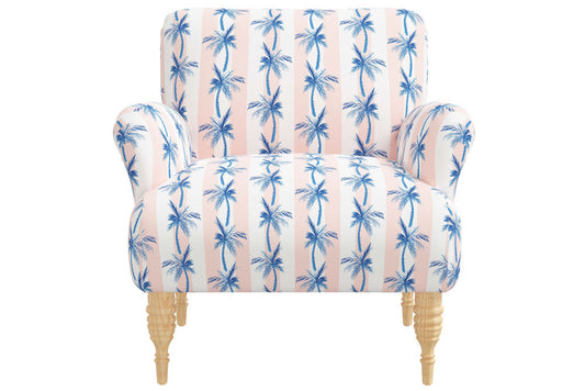 Product image for The Armchair, Cabana Stripe Palms Coral