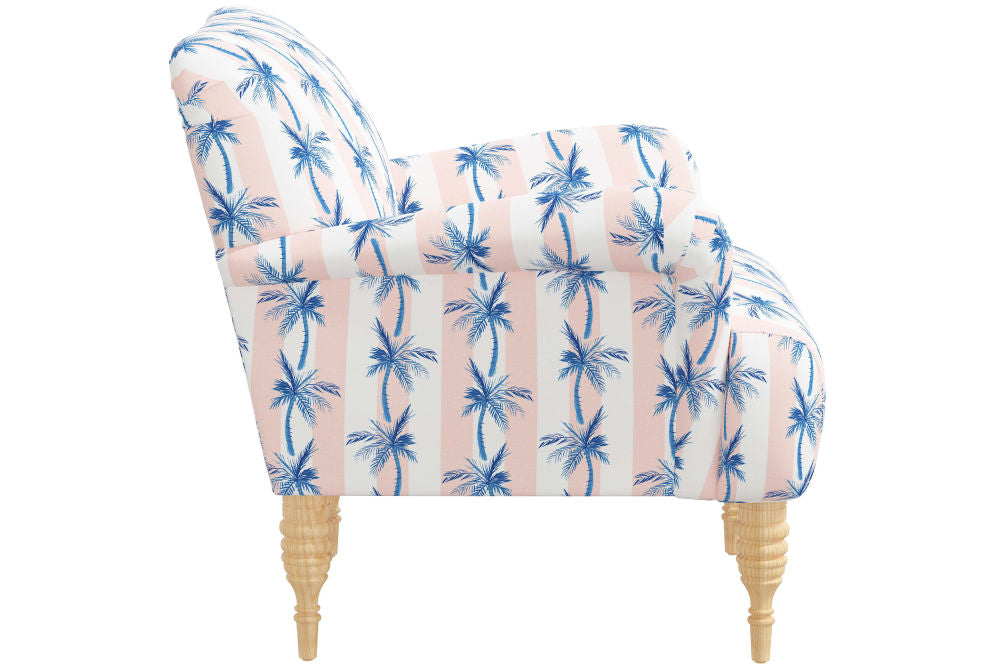 The Armchair, Cabana Stripe Palms Coral