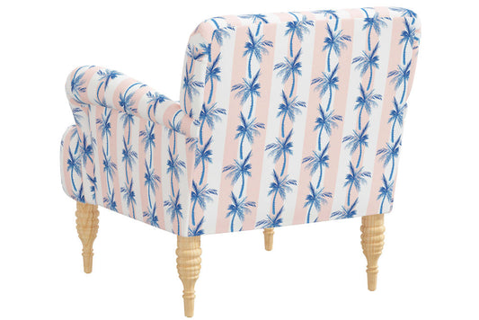 The Armchair, Cabana Stripe Palms Coral