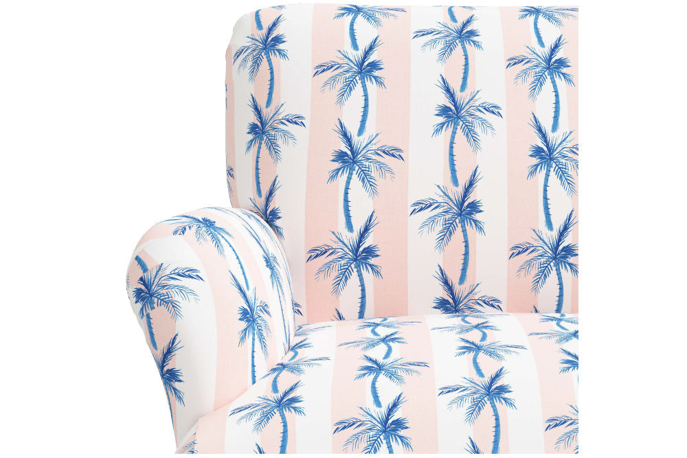 The Armchair, Cabana Stripe Palms Coral