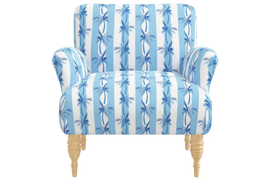 Product image for The Armchair, Cabana Stripe Palms Blue