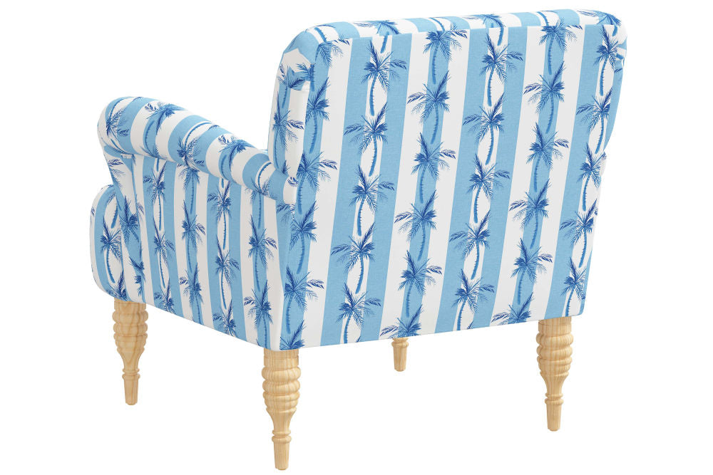 The Armchair, Cabana Stripe Palms Blue