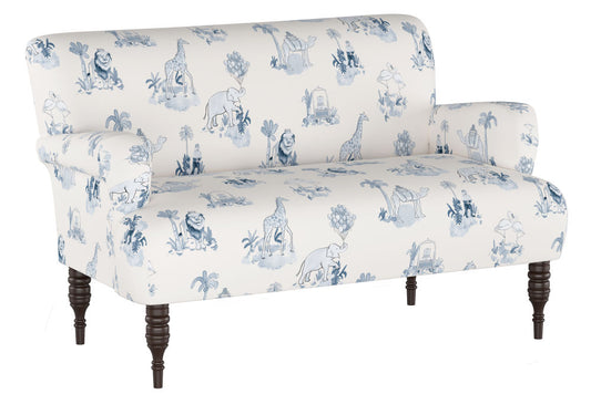 Product image for The Chaise Settee, Toile Blue