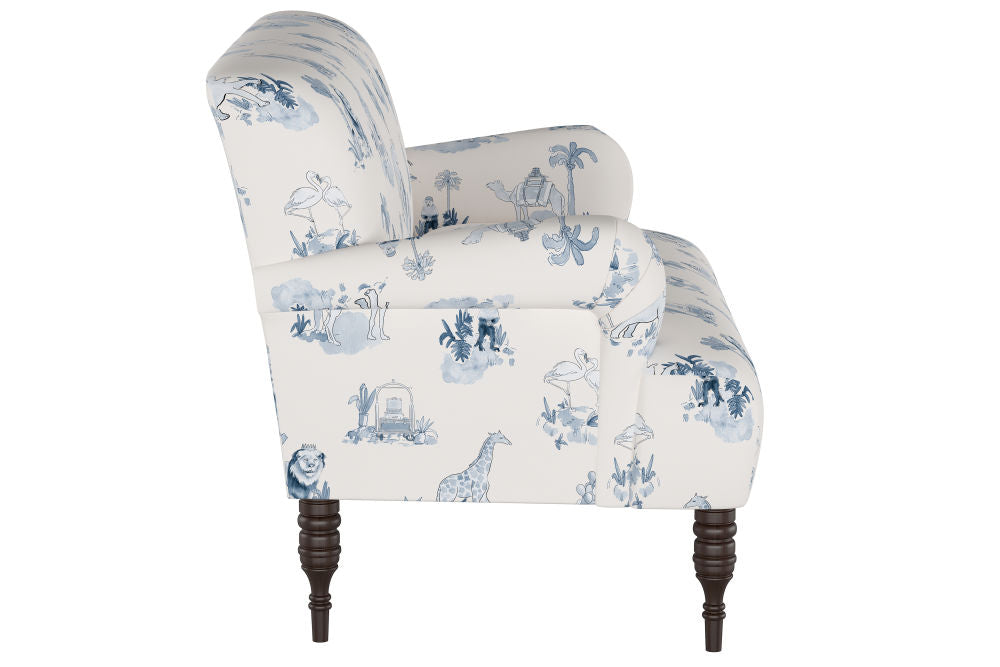 The Chaise Settee, Toile Blue