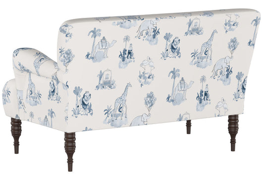 The Chaise Settee, Toile Blue