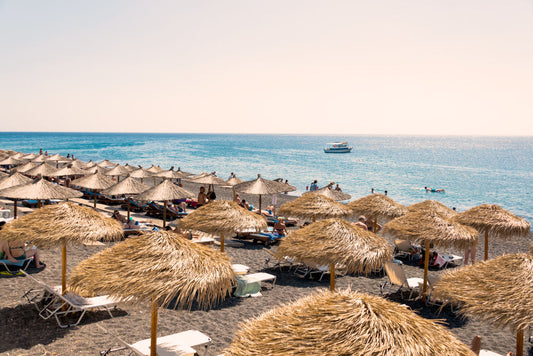 Beach Umbrellas, Santorini, Greece