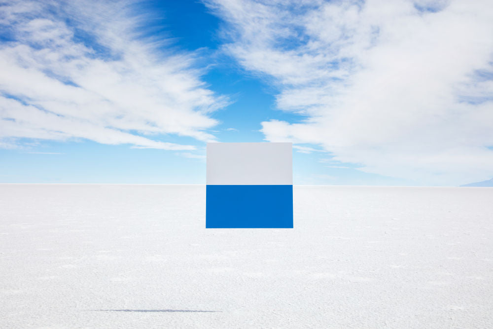 Blue and White Square