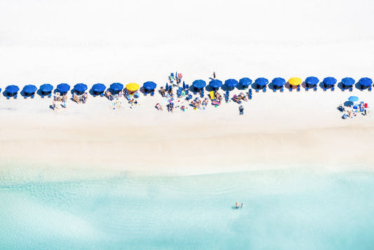 Product image for Blue and Yellow Umbrellas, Rosemary Beach, 30A Florida