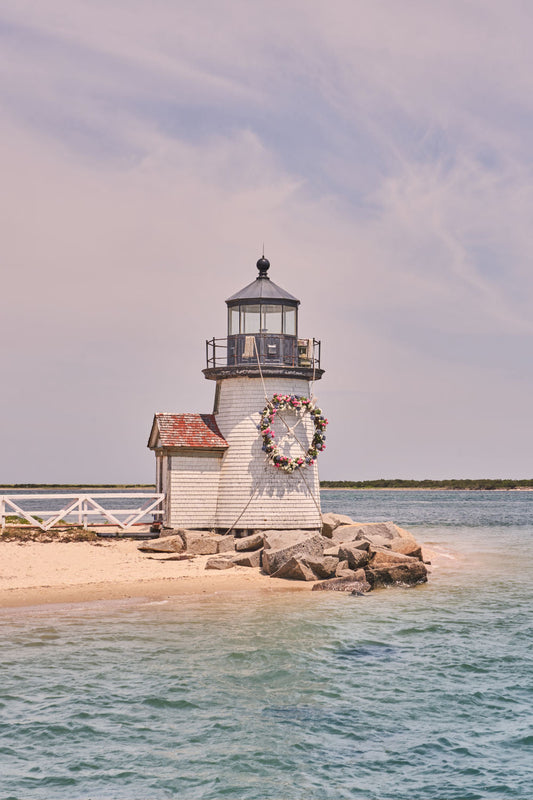 Product image for Brant Point Lighthouse Wreath Vertical, Nantucket