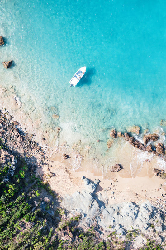 Product image for Colombier Beach Moored Boat, St. Barths