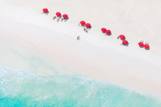 Product image for Coral Sands Red Umbrellas, Harbour Island